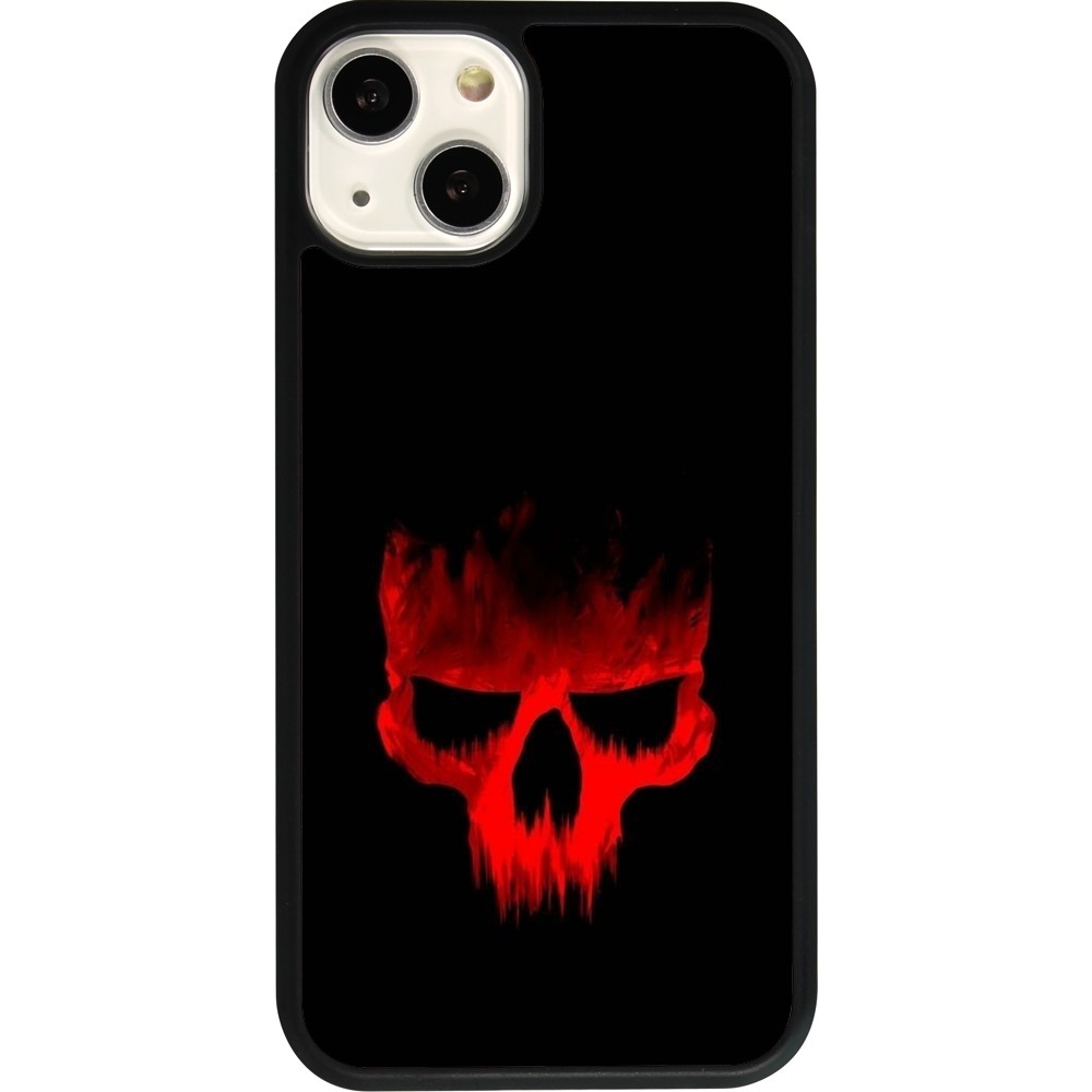 iPhone 13 Case Hülle - Silikon schwarz Halloween 2023 scary skull