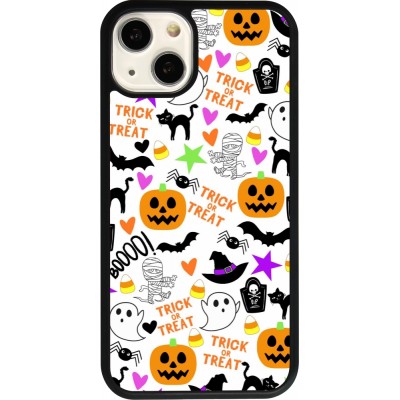 Coque iPhone 13 - Silicone rigide noir Halloween 2024 trick or treat