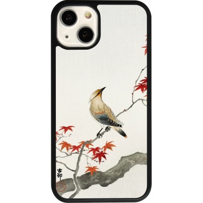 Coque iPhone 13 - Silicone rigide noir Japanese Bird