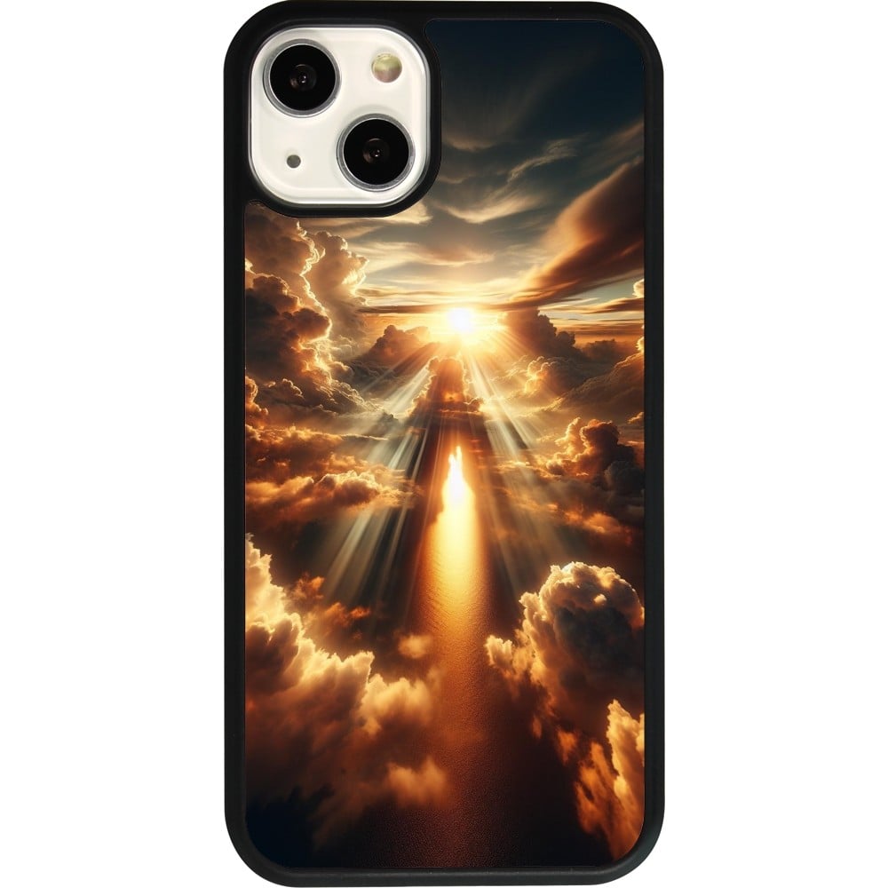 Coque iPhone 13 - Silicone rigide noir Lueur Céleste Zenith