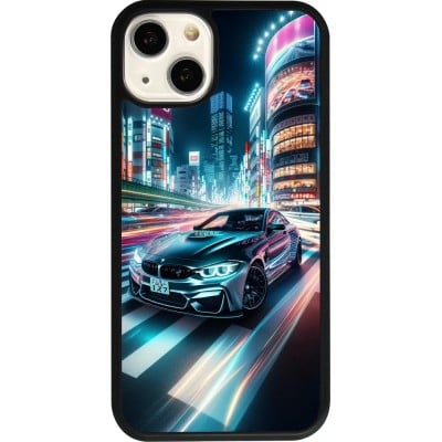 Coque iPhone 13 - Silicone rigide noir BMW M4 Tokyo Night