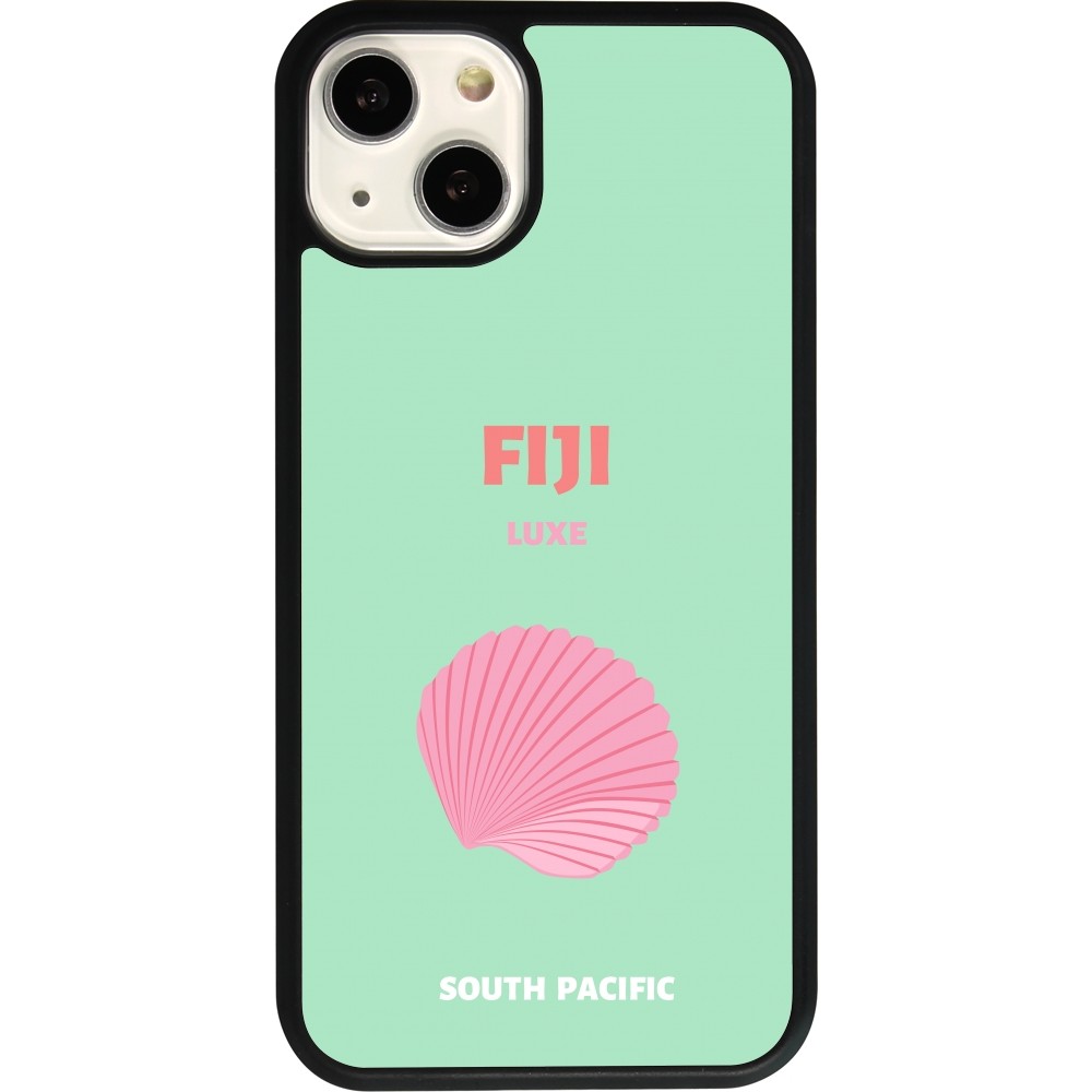 Coque iPhone 13 - Silicone rigide noir Pop Summer Destination Fiji