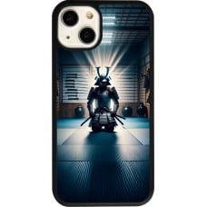 Coque iPhone 13 - Silicone rigide noir Samouraï en prière