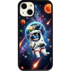 Coque iPhone 13 - Silicone rigide noir VR SpaceCat Odyssey