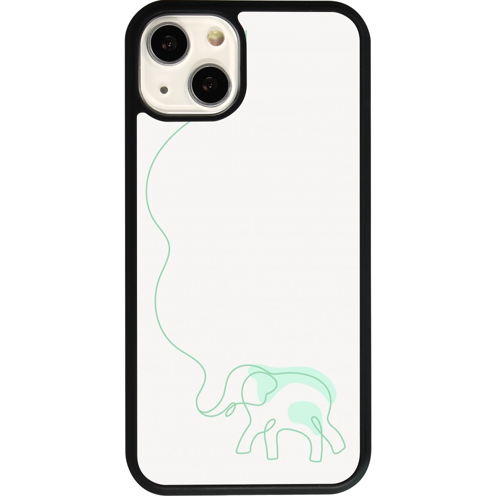 Coque iPhone 13 - Silicone rigide noir Spring 23 baby elephant