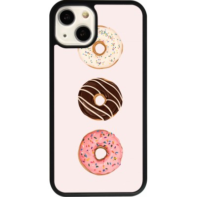 Coque iPhone 13 - Silicone rigide noir Spring 23 donuts