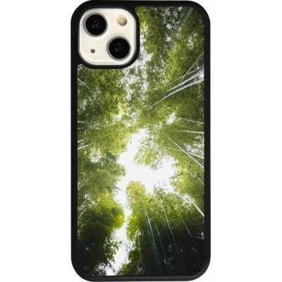 Coque iPhone 13 - Silicone rigide noir Spring 23 forest blue sky