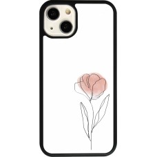 Coque iPhone 13 - Silicone rigide noir Spring 23 minimalist flower