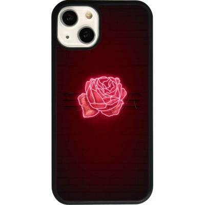 Coque iPhone 13 - Silicone rigide noir Spring 23 neon rose