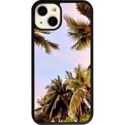 Coque iPhone 13 - Silicone rigide noir Summer 2023 palm tree vibe