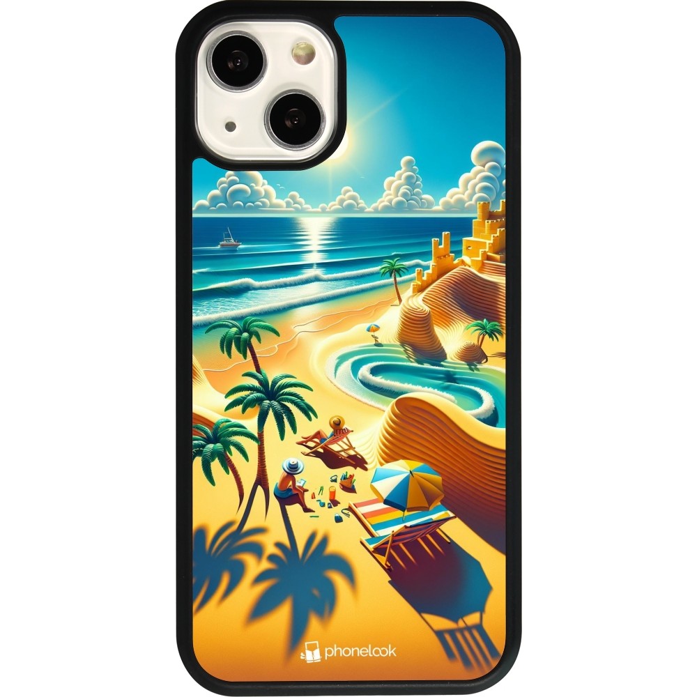 Coque iPhone 13 - Silicone rigide noir Sunset Breeze