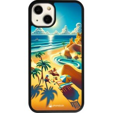 Coque iPhone 13 - Silicone rigide noir Sunset Breeze