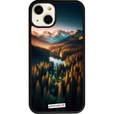 Coque iPhone 13 - Silicone rigide noir Sunset Forest Lake