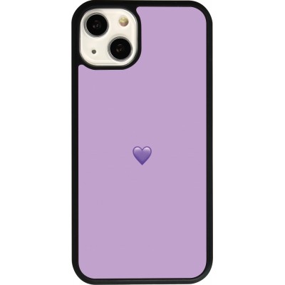 Coque iPhone 13 - Silicone rigide noir Valentine 2023 purpule single heart