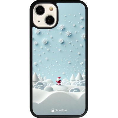 Coque iPhone 13 - Silicone rigide noir Noël 2023 Petit Père Flocon