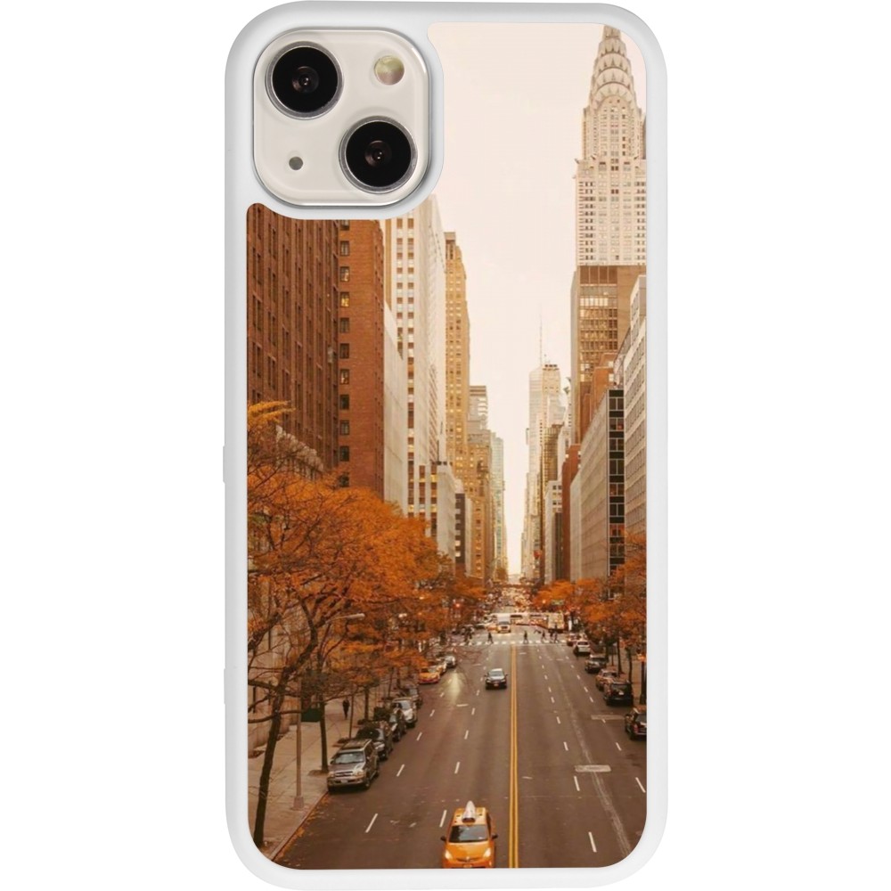 Coque iPhone 13 - Silicone rigide blanc Autumn 2024 New York city