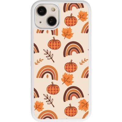 Coque iPhone 13 - Silicone rigide blanc Autumn 2024 rainbow