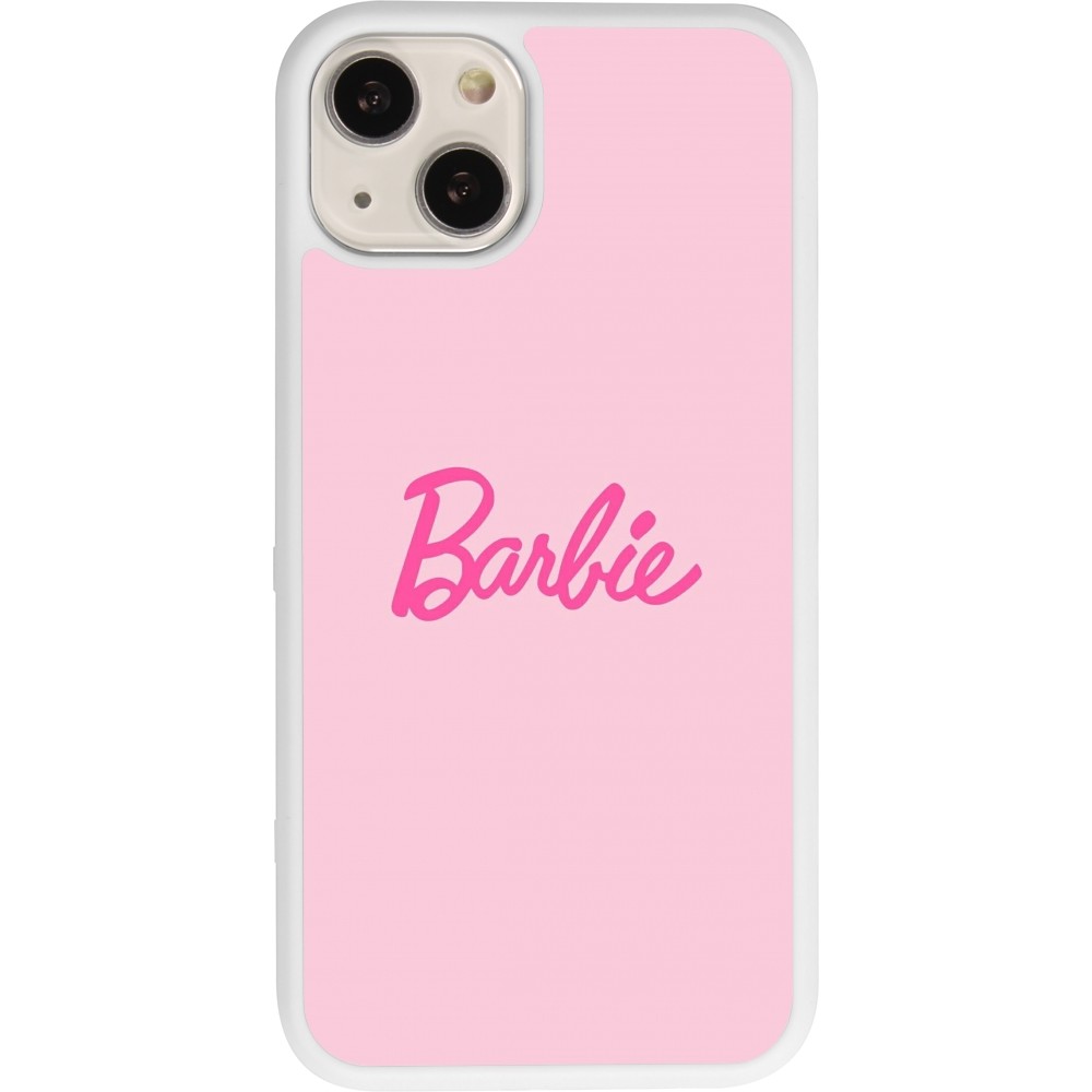 Coque iPhone 13 - Silicone rigide blanc Barbie Text