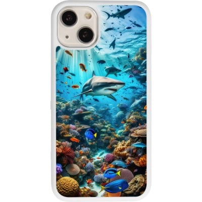 Coque iPhone 13 - Silicone rigide blanc Bora Bora Mer et Merveilles