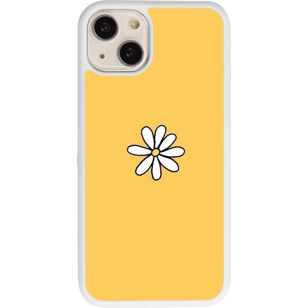 Coque iPhone 13 - Silicone rigide blanc Easter 2023 daisy