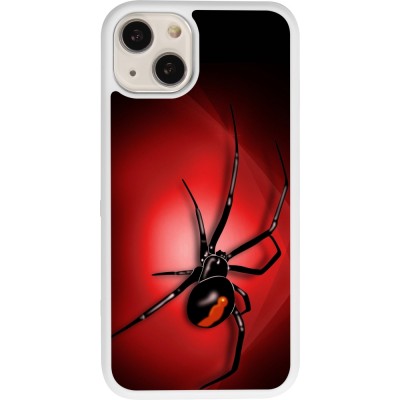 Coque iPhone 13 - Silicone rigide blanc Halloween 2023 spider black widow