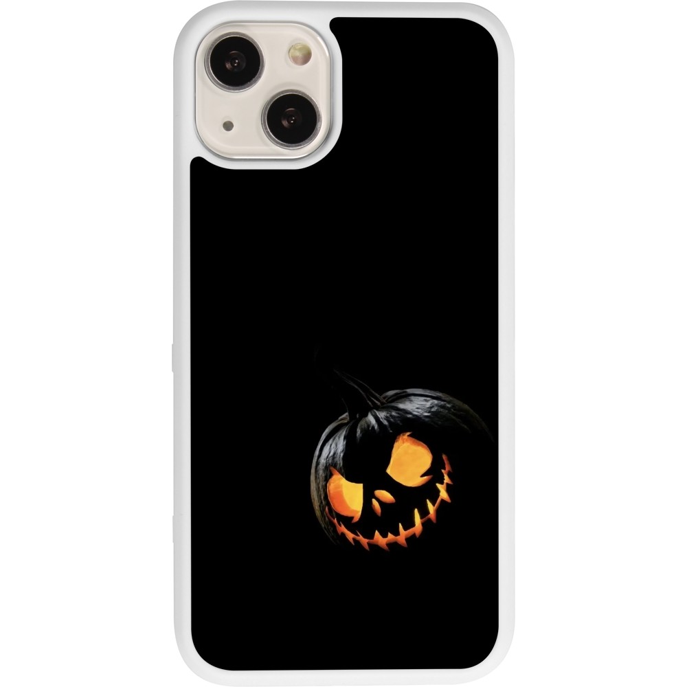 Coque iPhone 13 - Silicone rigide blanc Halloween 2023 discreet pumpkin