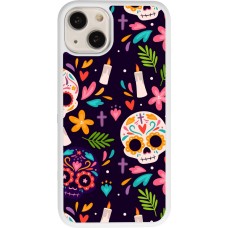 Coque iPhone 13 - Silicone rigide blanc Halloween 2023 mexican style