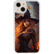 Coque iPhone 13 - Silicone rigide blanc Halloween 2024 sexy witch