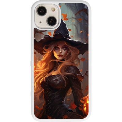 Coque iPhone 13 - Silicone rigide blanc Halloween 2024 sexy witch