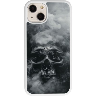 Coque iPhone 13 - Silicone rigide blanc Halloween 2024 smoky skull