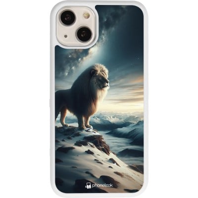 Coque iPhone 13 - Silicone rigide blanc Le lion blanc