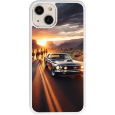 Coque iPhone 13 - Silicone rigide blanc Mustang 69 Grand Canyon