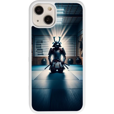 Coque iPhone 13 - Silicone rigide blanc Samouraï en prière