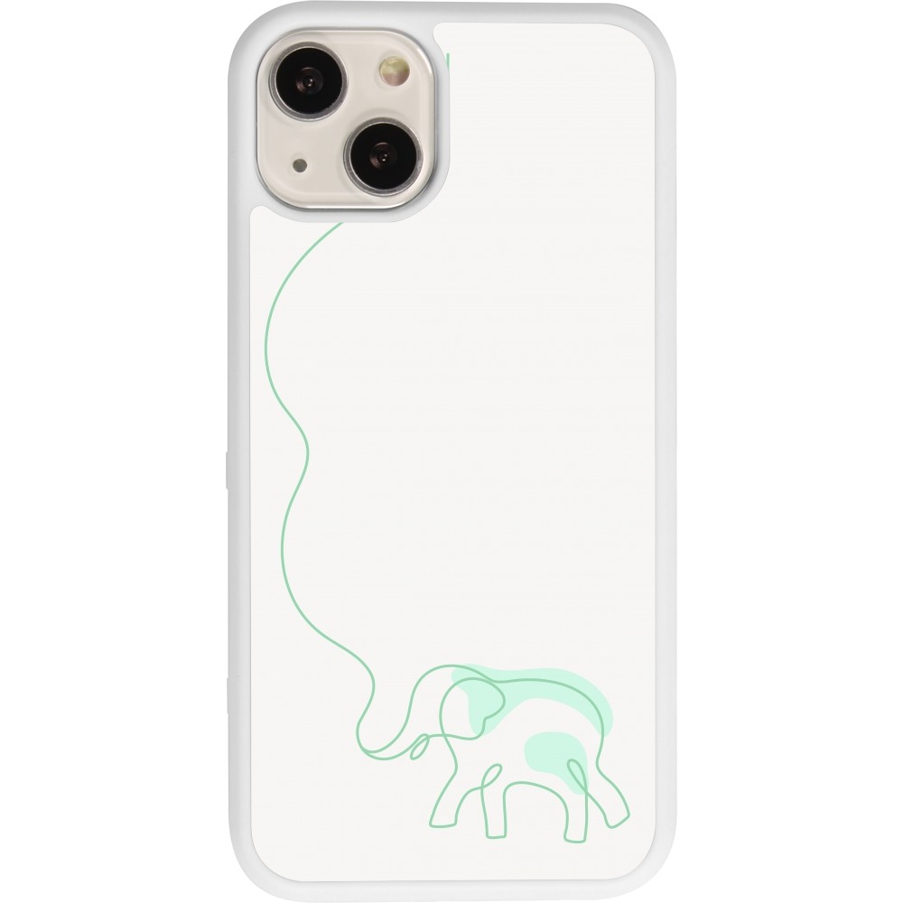 Coque iPhone 13 - Silicone rigide blanc Spring 23 baby elephant