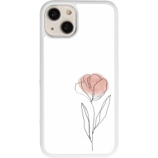 Coque iPhone 13 - Silicone rigide blanc Spring 23 minimalist flower