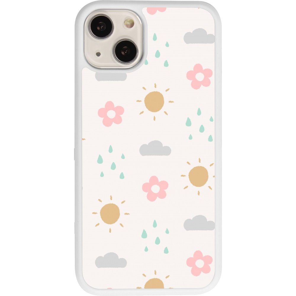 Coque iPhone 13 - Silicone rigide blanc Spring 23 weather