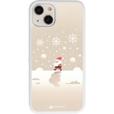 Coque iPhone 13 - Silicone rigide blanc Noël 2023 Minimalist Santa