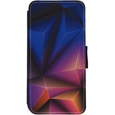 Coque iPhone 13 - Wallet noir Abstract Triangles 