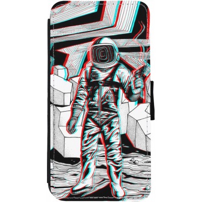 Coque iPhone 13 - Wallet noir Anaglyph Astronaut