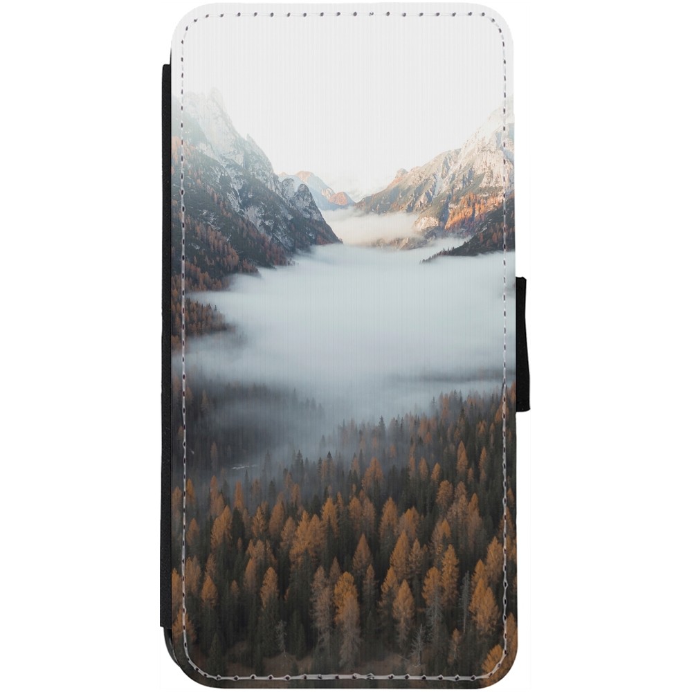 Coque iPhone 13 - Wallet noir Autumn 22 forest lanscape