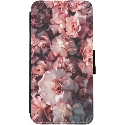 Coque iPhone 13 - Wallet noir Beautiful Roses