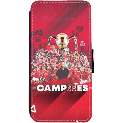 Coque iPhone 13 - Wallet noir Benfica Campeoes 2023