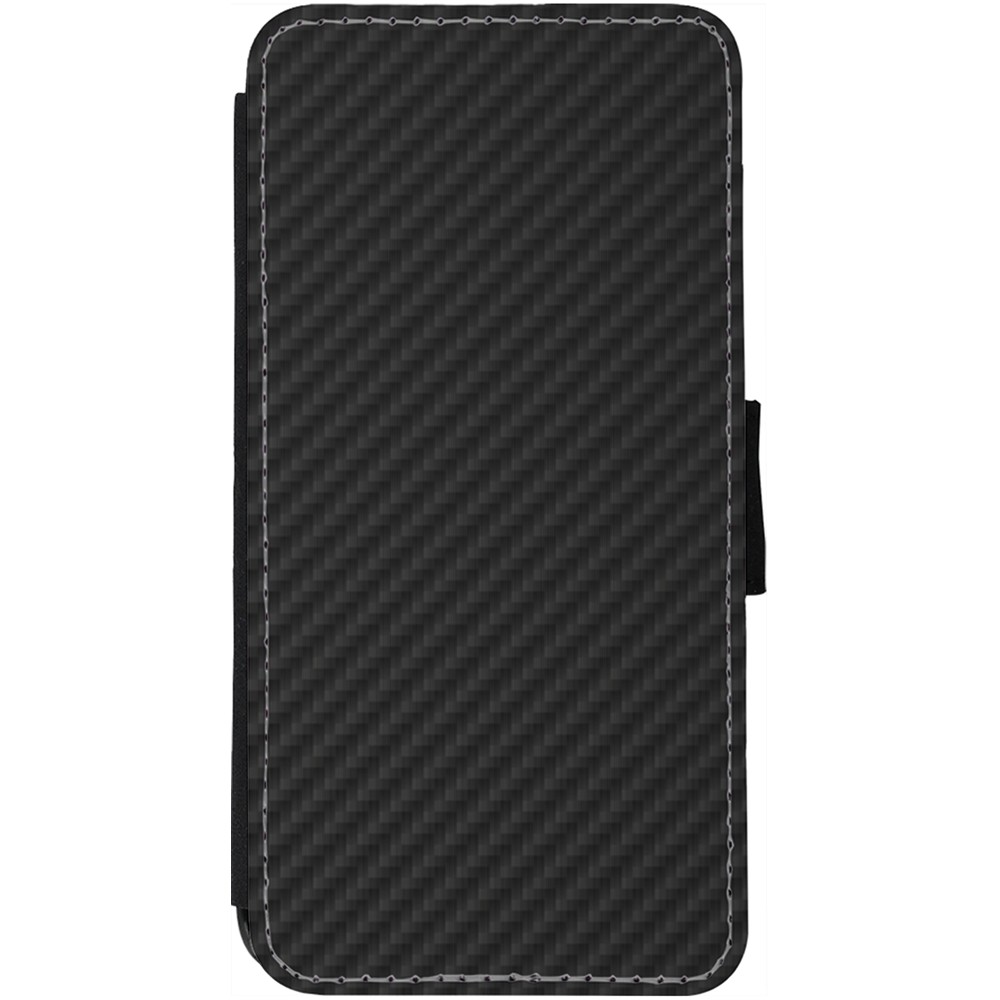 Coque iPhone 13 - Wallet noir Carbon Basic