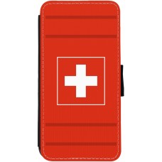 Coque iPhone 13 - Wallet noir Euro 2020 Switzerland