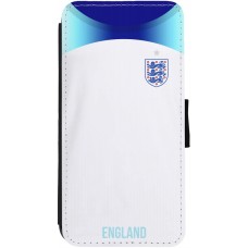 Coque iPhone 13 - Wallet noir Maillot de football Angleterre 2022 personnalisable