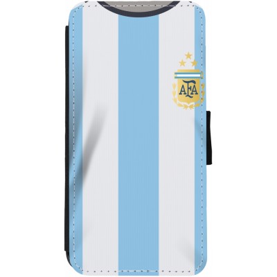 Coque iPhone 13 - Wallet noir Maillot de football Argentine 2022 personnalisable