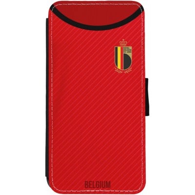 Coque iPhone 13 - Wallet noir Maillot de football Belgique 2022 personnalisable