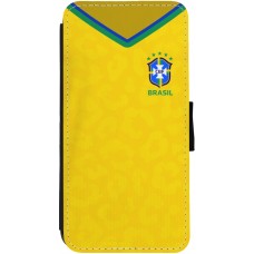 Coque iPhone 13 - Wallet noir Maillot de football Brésil 2022 personnalisable