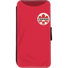 Coque iPhone 13 - Wallet noir Maillot de football Canada 2022 personnalisable