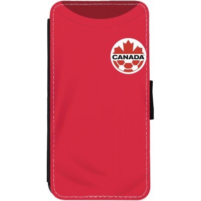 Coque iPhone 13 - Wallet noir Maillot de football Canada 2022 personnalisable